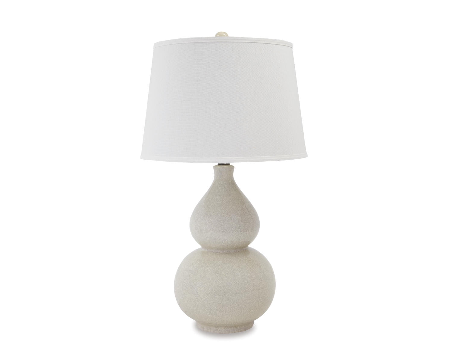 Cream Double Gourd Ceramic Table Lamp with Hardback Shade