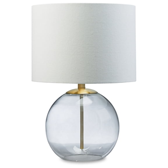 Signature Design by Ashley Contemporary Samder Table Lamp  Clear/Brass Finish