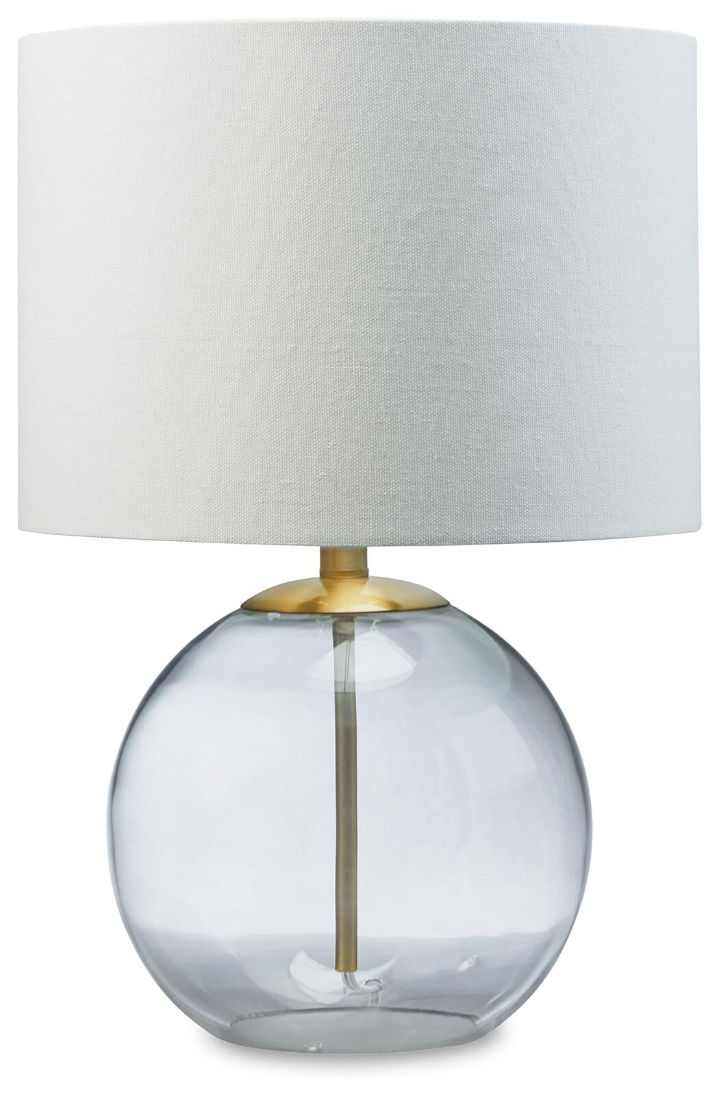Signature Design by Ashley Contemporary Samder Table Lamp  Clear/Brass Finish