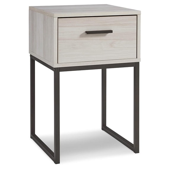 Signature Design by Ashley Contemporary Socalle 1 Drawer Nightstand, Light Natural