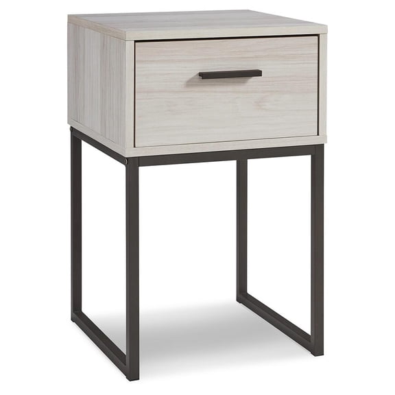Signature Design by Ashley Contemporary Socalle 1 Drawer Nightstand, Light Natural