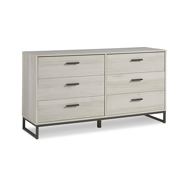 Signature Design by Ashley Modern Socalle 6 Drawer Dresser, Light