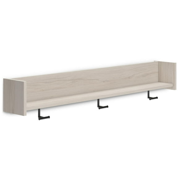 Signature Design by Ashley Contemporary Socalle Wall Mounted Coat Rack with Shelf Light Natural
