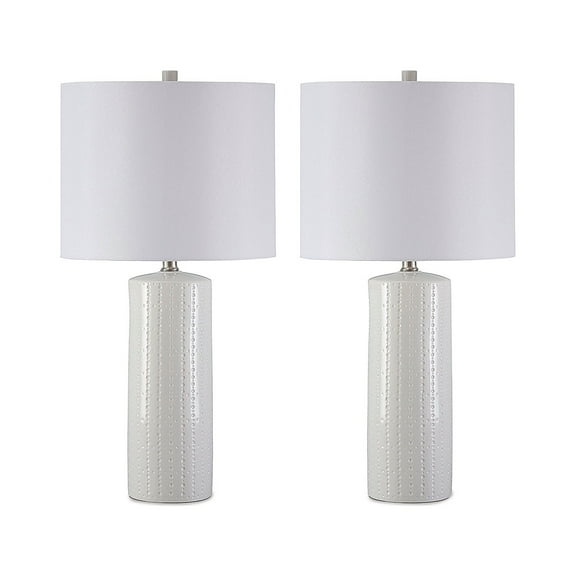 Signature Design by Ashley Contemporary Steuben Table Lamp Set of 2, White
