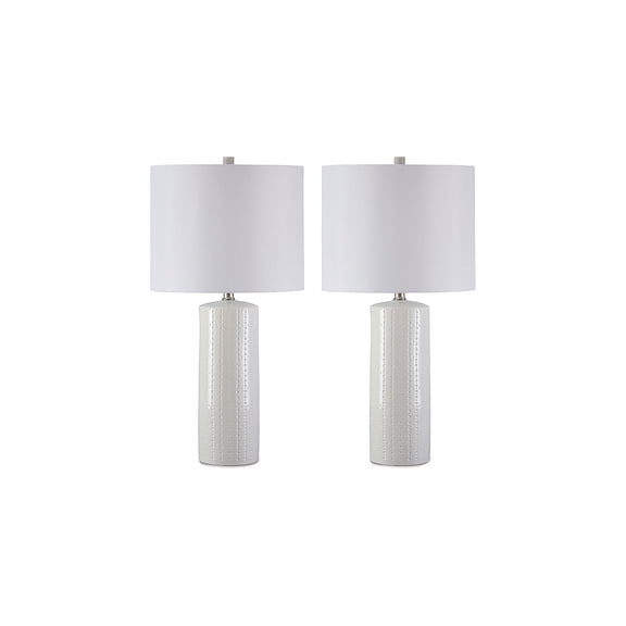 Signature Design by Ashley Contemporary Steuben Table Lamp Set of 2, White