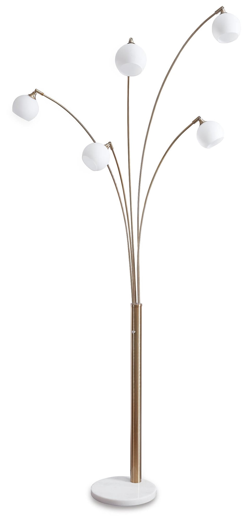 Signature Design by Ashley Contemporary Taliya Arc Lamp  Champagne/White