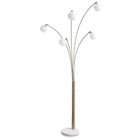 Signature Design by Ashley Contemporary Taliya Arc Lamp Champagne/White