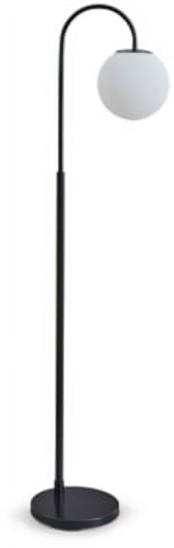 Walkford 63" Contemporary Black and White LED Arched Floor Lamp