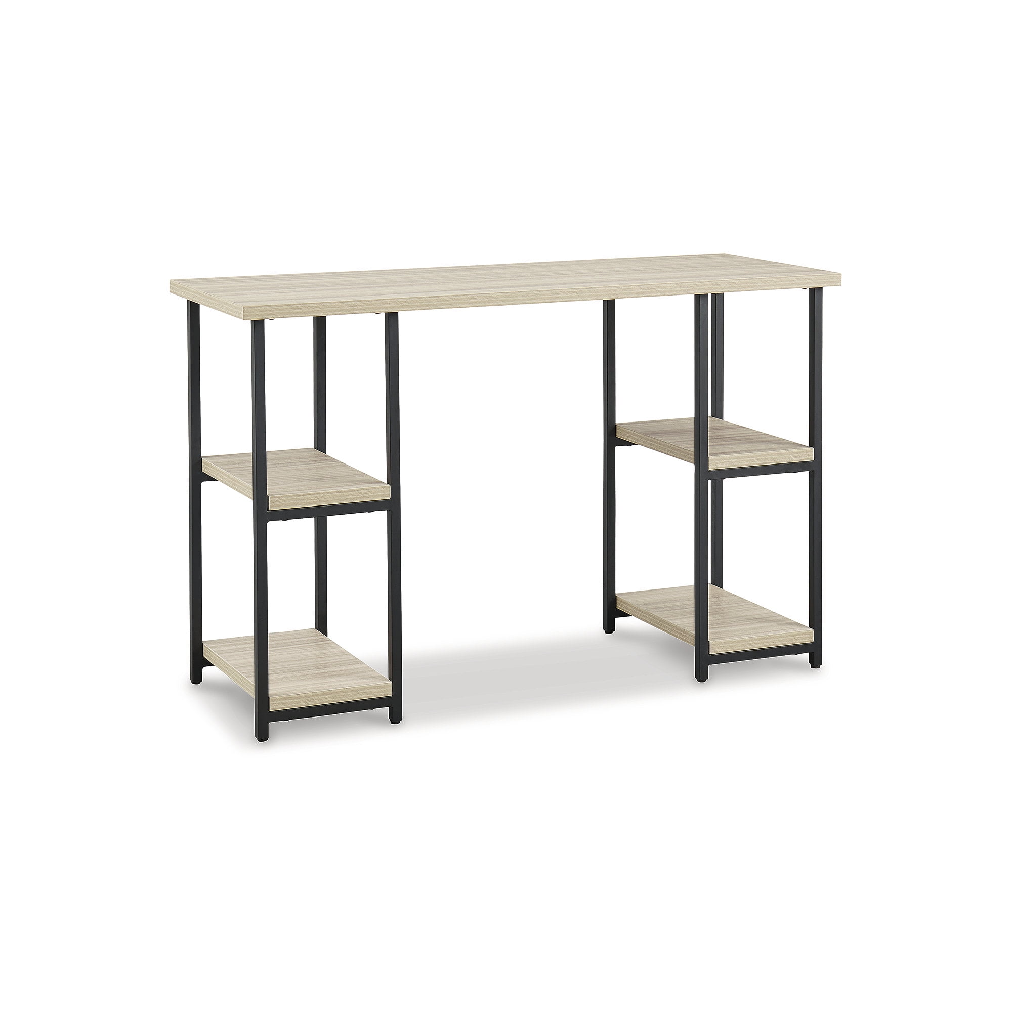 Contemporary Waylowe 48" Black and Beige Executive Home Office Desk