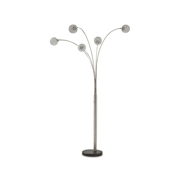 Signature Design by Ashley Contemporary Winter Arc Lamp  Silver Finish