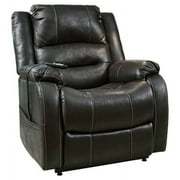 Signature Design by Ashley Contemporary Yandel Power Lift Recliner Faux Leather Black