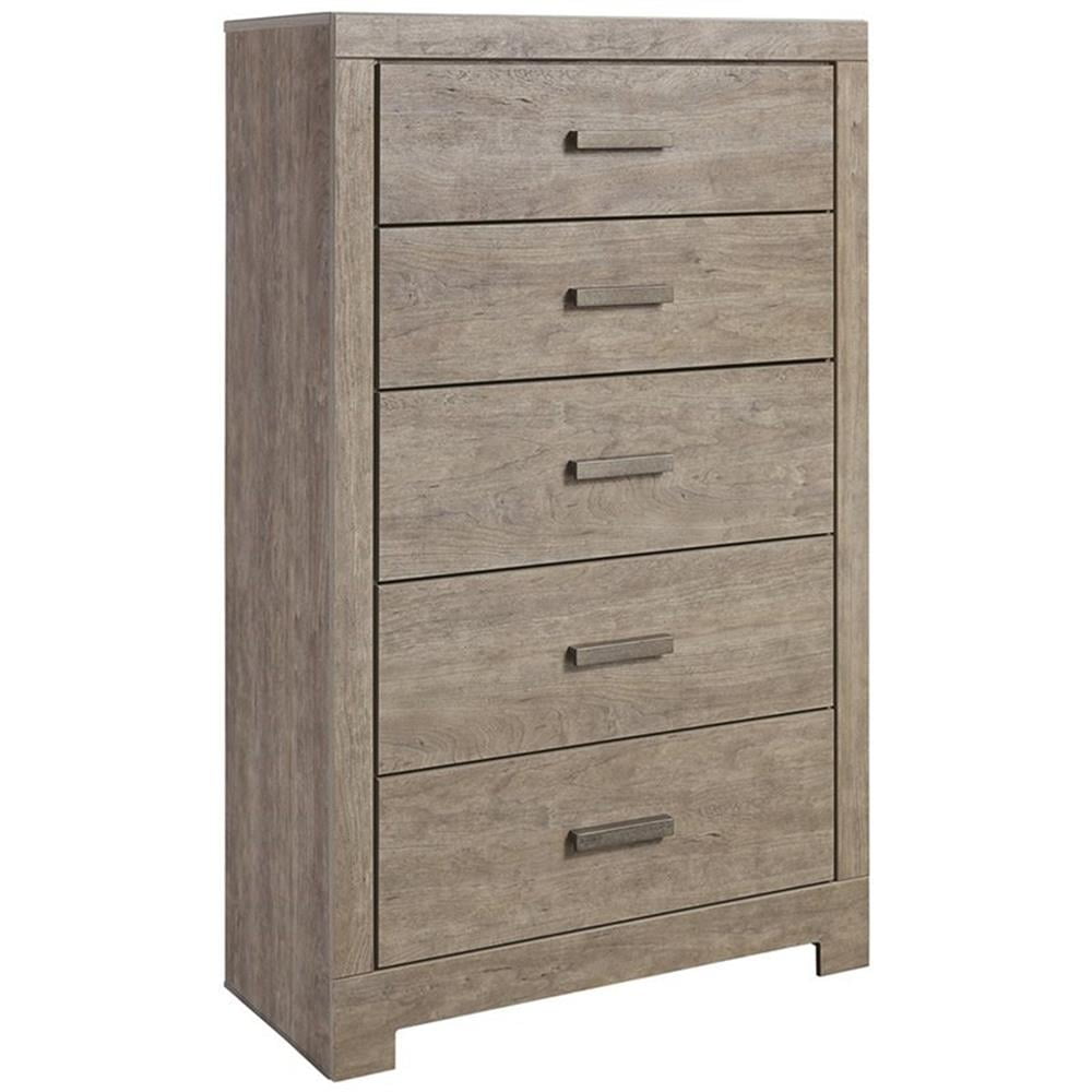 Ethereal Driftwood Grey 5-Drawer Weathered Chest