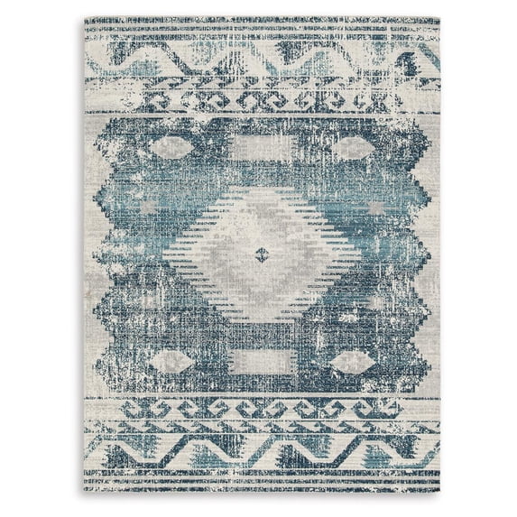 Signature Design by Ashley Daddridge 8' x 10' Rug, Blue, Gray & Ivory