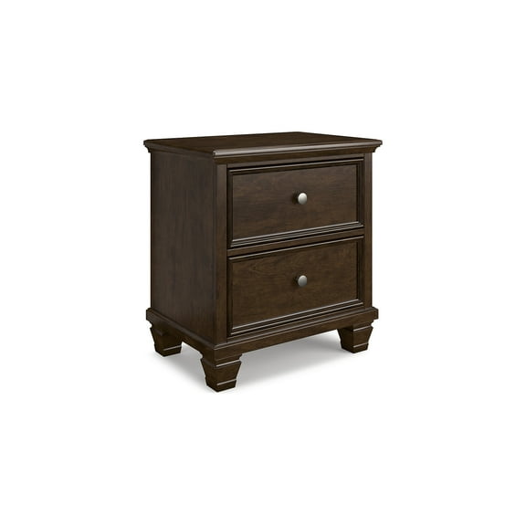Signature Design by Ashley Danabrin Classic 2 Drawer Nightstand for Bedroom, Dark Brown