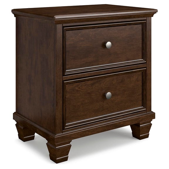Signature Design by Ashley Danabrin Classic 2 Drawer Nightstand for Bedroom, Dark Brown