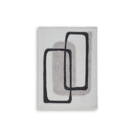 Signature Design by Ashley Davismour 5' x 7' Area Rug, Ivory Taupe Charcoal Abstract