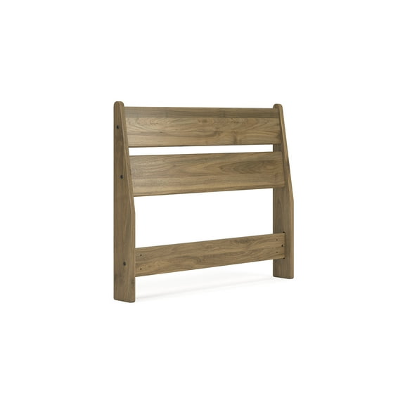 Signature Design by Ashley Deanlow Twin Mid-Century Panel Headboard, Honey Brown