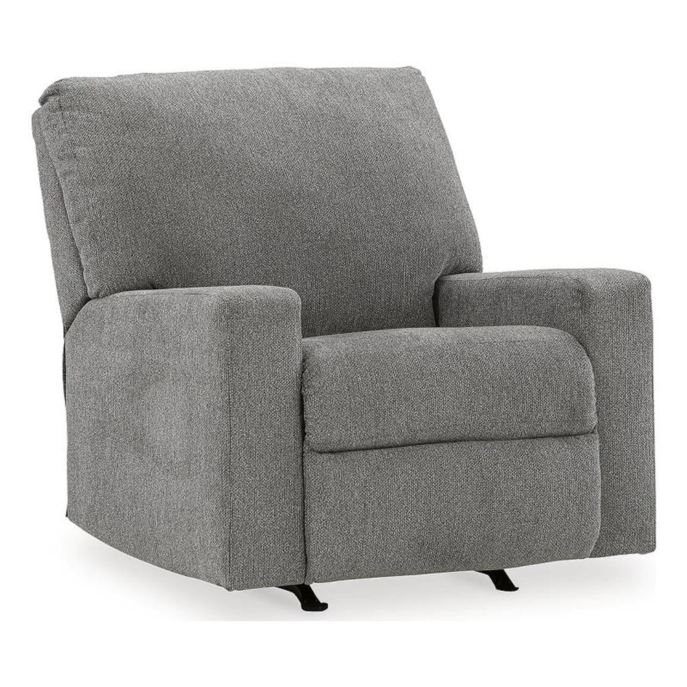 Graphite Gray Polyester Manual Recliner Chair