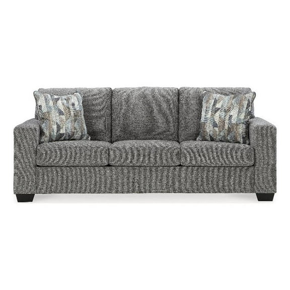 Signature Design by Ashley Deltona Graphite Sofa with Decorative Accent Pillows