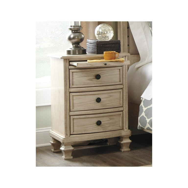 Signature Design by Ashley Demarlos Parchment White Three Drawer Nightstand