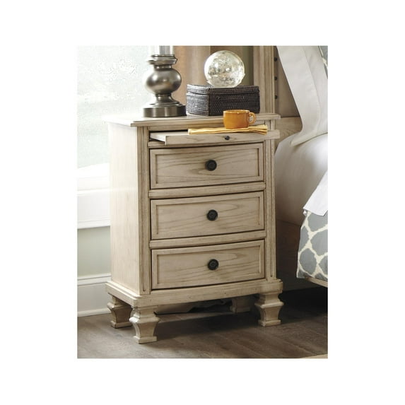 Signature Design by Ashley Demarlos Parchment White Three Drawer Nightstand