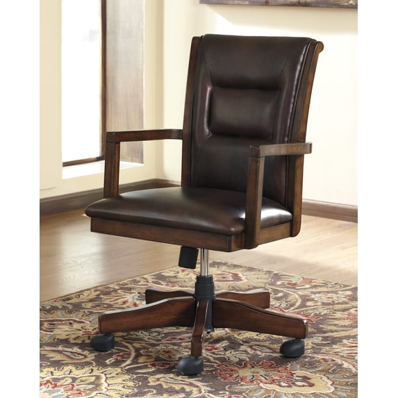 Ashley H619-01A Devrik Medium Brown Swivel Upholstered Office Chair