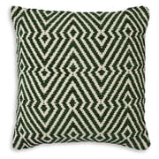 Signature Design by Ashley Digover Handwoven Geometric Decorative Throw Pillow, Green & Ivory