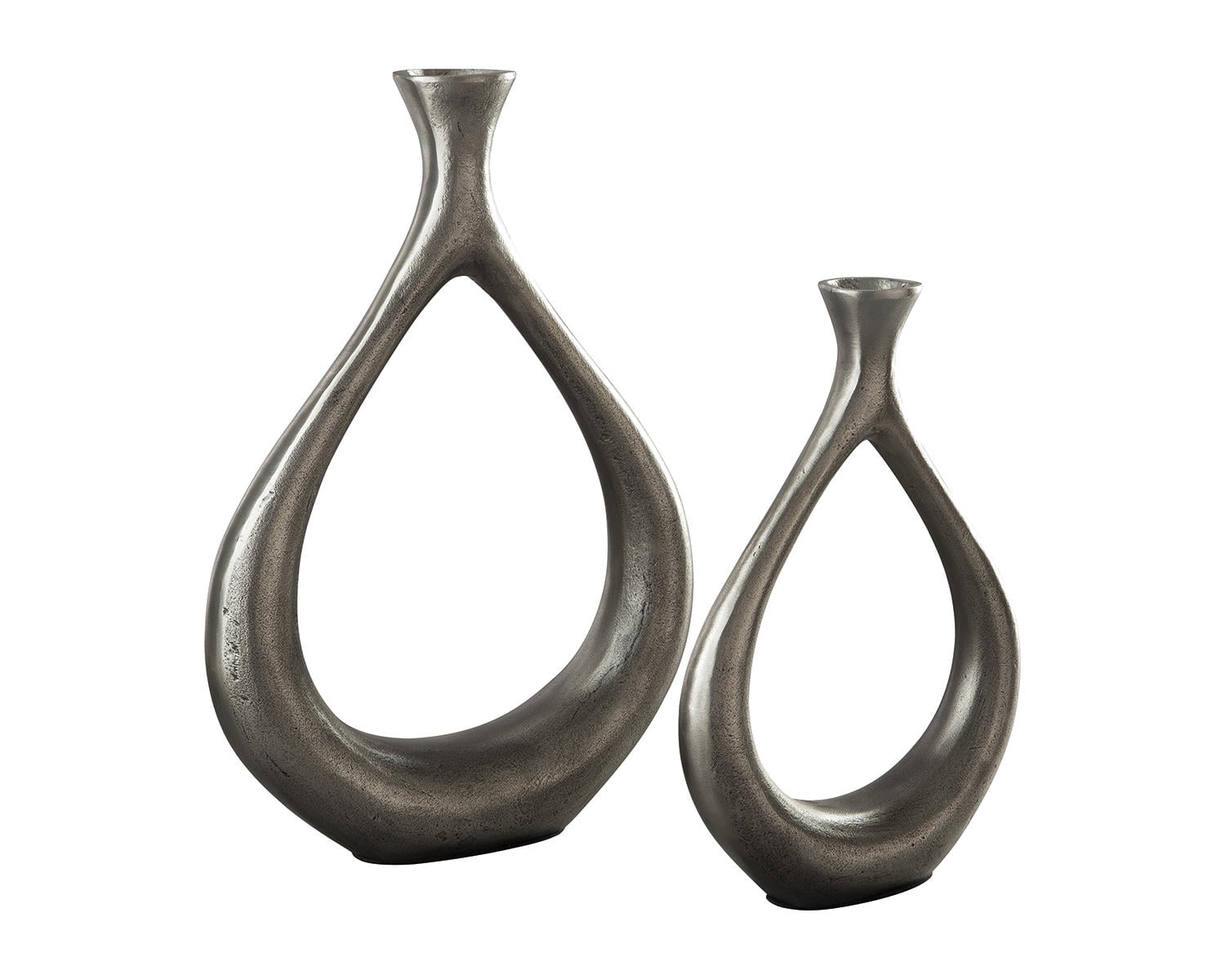 Dimaia Dark Gray Metal Teardrop Vase Set