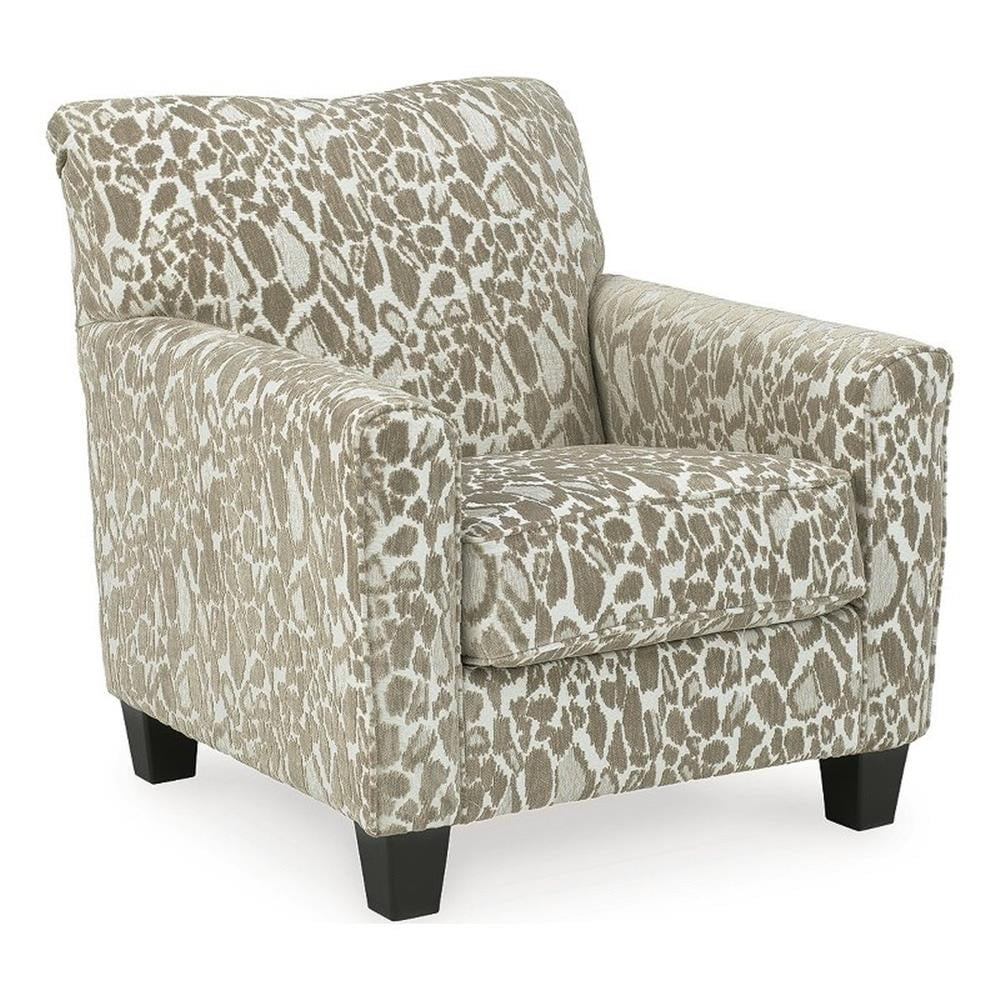 Beige Traditional Cheetah Spot Accent Chair 35"