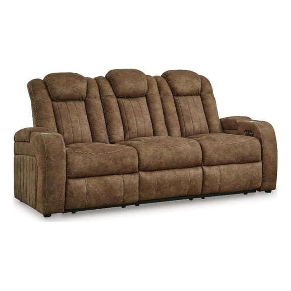 Signature Design by Ashley Doveshire Power Reclining Sofa in Brown
