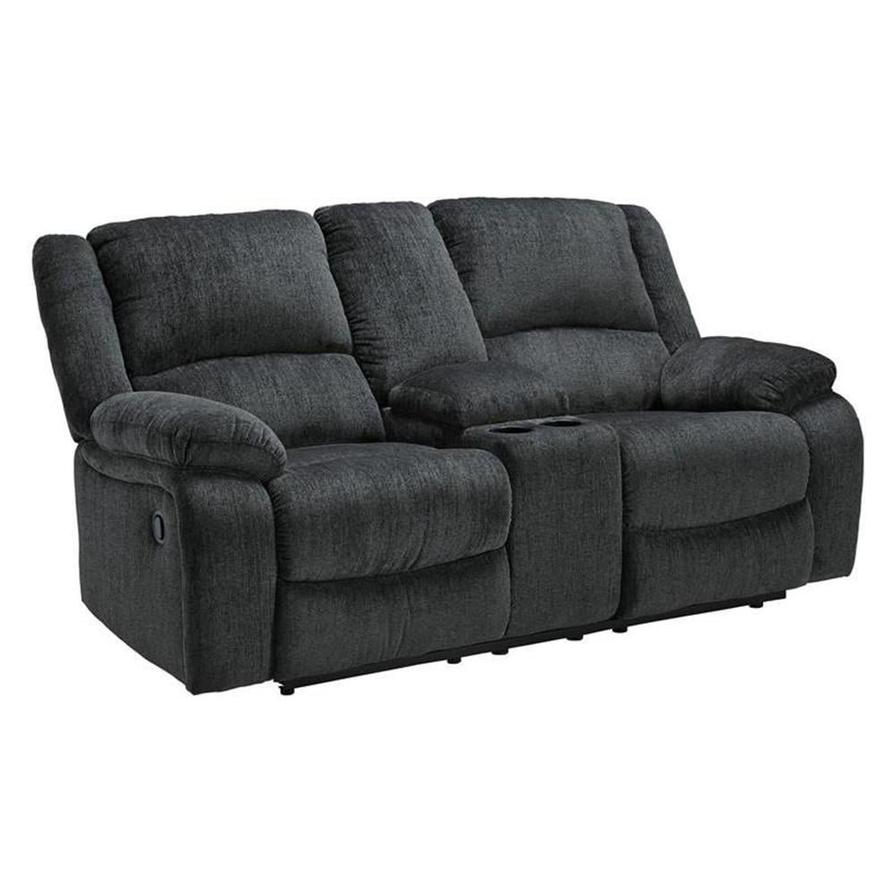 Slate Gray 76'' Power Reclining Loveseat with Storage Console