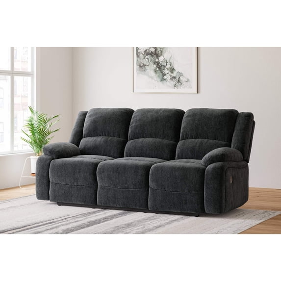 Signature Design by Ashley Draycoll Power Reclining Sofa in Slate