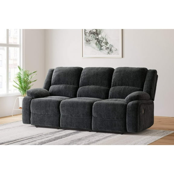 Signature Design by Ashley Draycoll Power Reclining Sofa in Slate