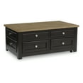 thumbnail image 1 of Signature Design by Ashley Drazmine Two-Tone Lift Top Coffee Table with Storage Drawers & Casters, Brown, 1 of 9
