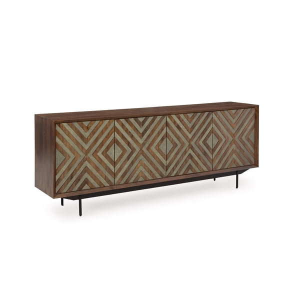 Signature Design by Ashley Dreggan Brown & Grayish Gold Accent Cabinet