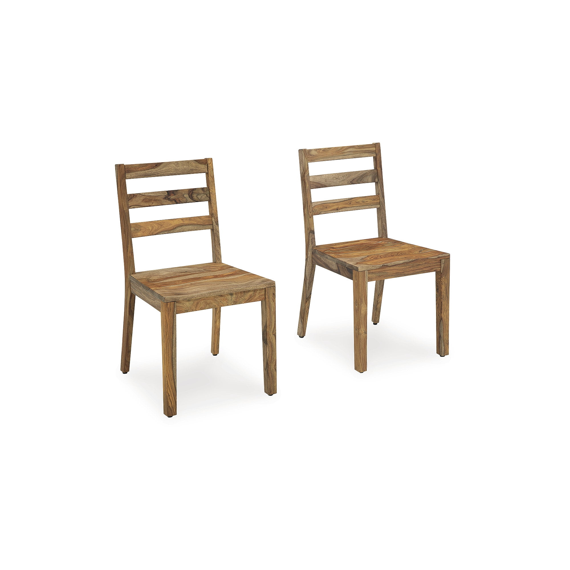Dressonni Light Brown Sheesham Wood Armless Dining Chair Set
