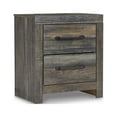 thumbnail image 1 of Signature Design by Ashley Drystan Rustic Industrial 2 Drawer Nightstand with 2 Slim-Profile USB Charging Stations, Weatherworn Brown, 1 of 7