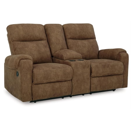 Signature Design by Ashley Edenwold Brown Reclining Loveseat with Console
