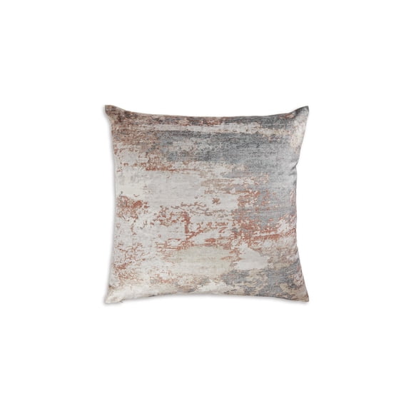 Signature Design by Ashley Edinfielders Abstract Velvet Decorative Throw Pillow, Cream, Gray & Rust