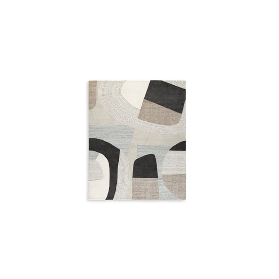 Signature Design by Ashley Edrickhill 5' x 7' Area Rug, Grayish Teal Taupe Cream Abstract