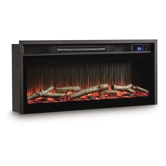 Signature Design by Ashley Electric Fireplace Insert, Infrared Heat, Color-Changing LED Flames, Black