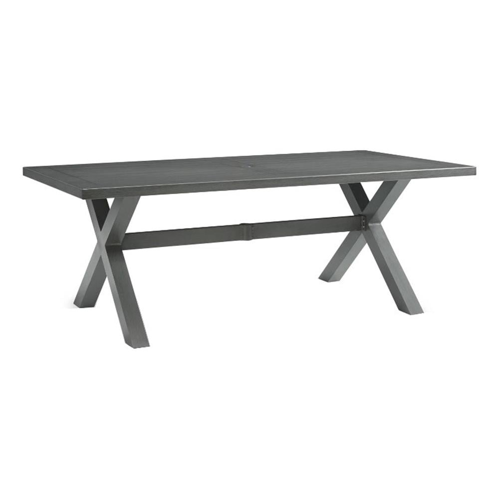 Elite Park Gray Aluminum Rectangular Outdoor Dining Table