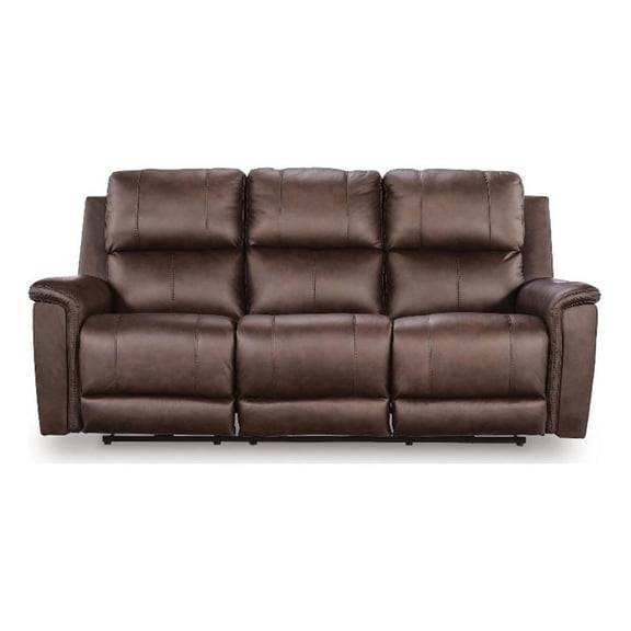 Signature Design by Ashley Elowen Crest Power Reclining Sofa in Espresso