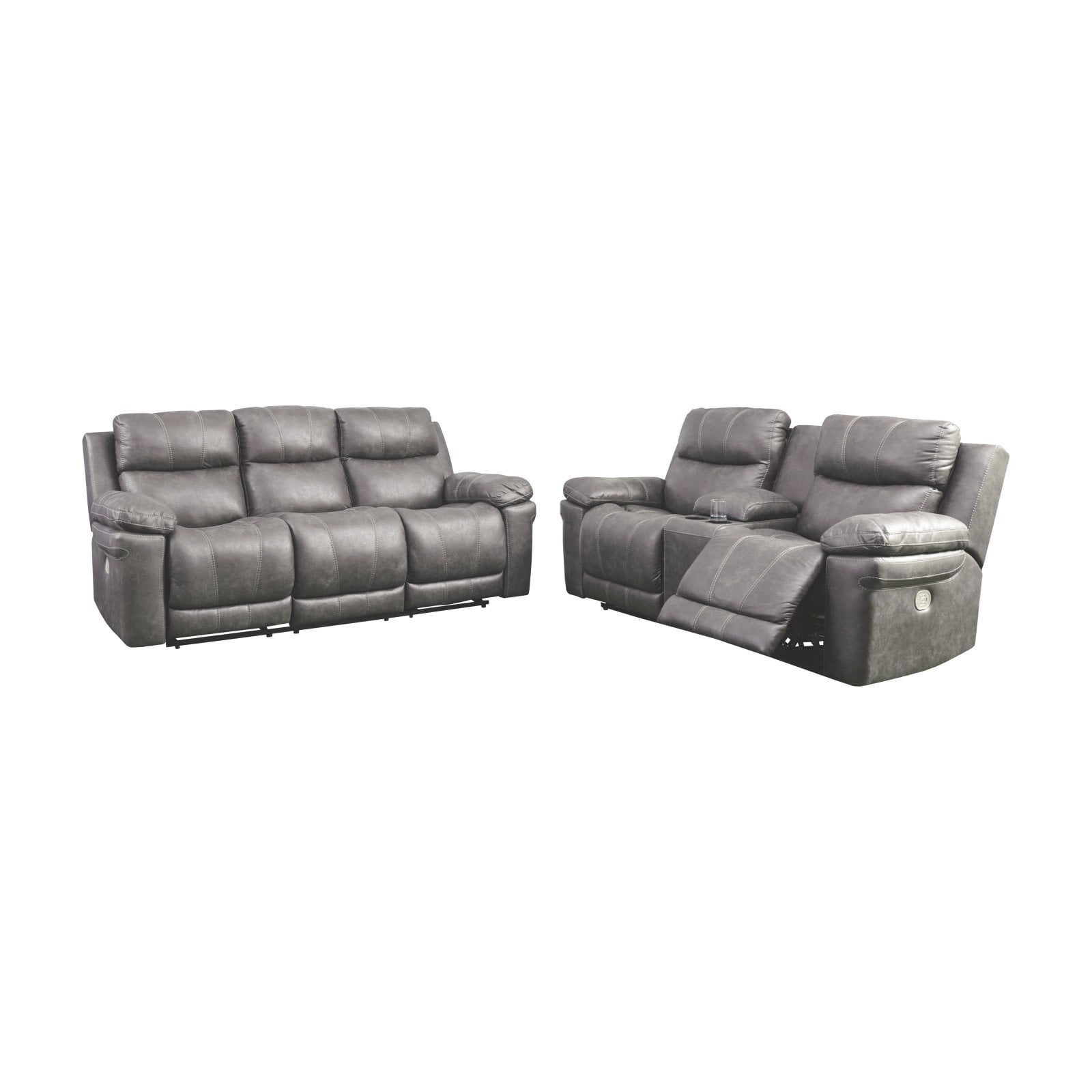 Signature Design by Ashley Erlangen Power Reclining Sofa in Midnight Walmart Business Supplies