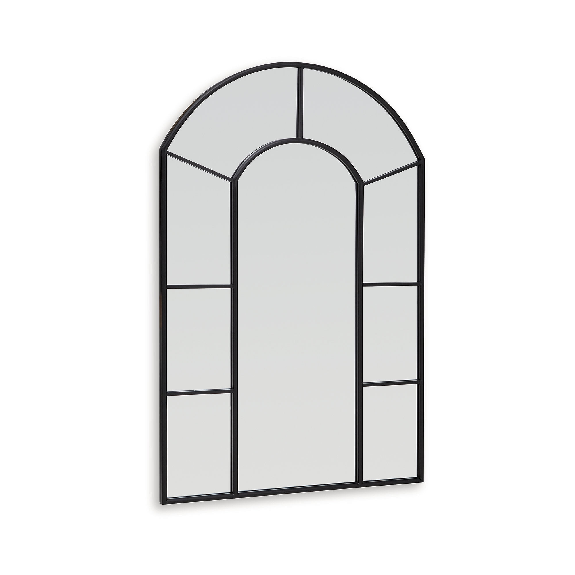 Black Arched Metal Frame Bathroom Mirror, 32 x 48 Inch
