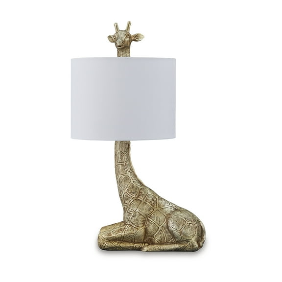 Signature Design by Ashley Ferrison Giraffe Table Lamp with Fabric Shade - Goldtone