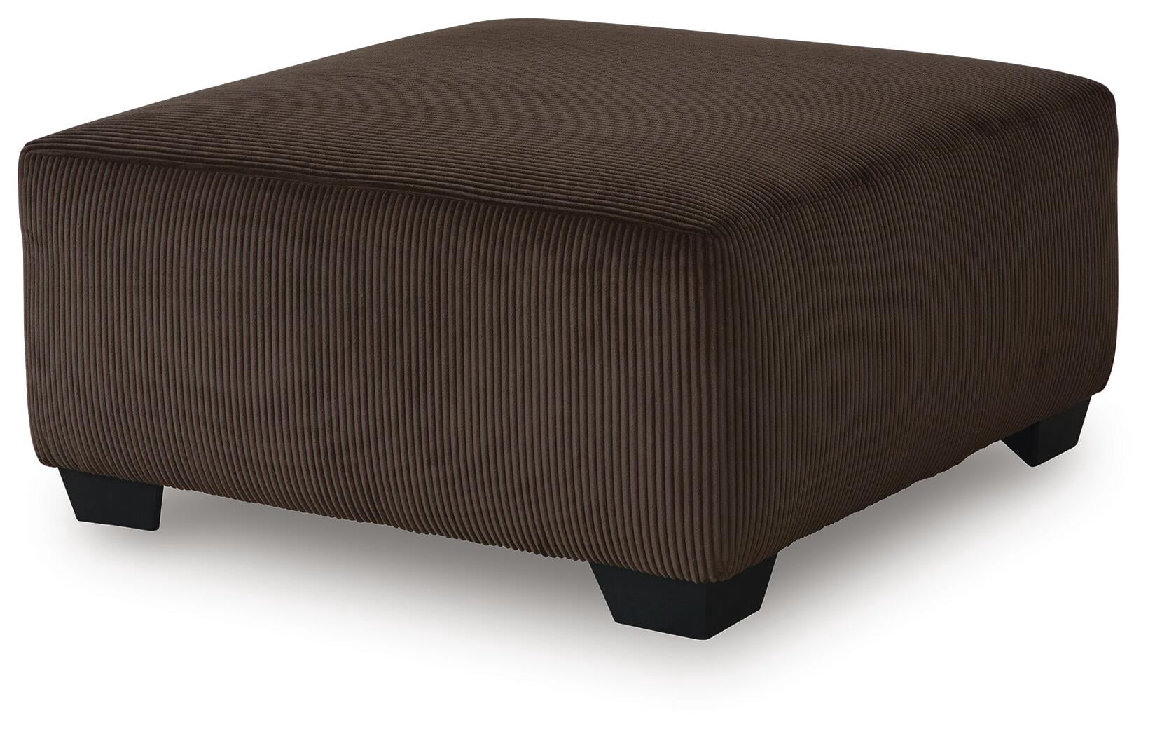Signature Design by Ashley Firescrest Oversized Accent Ottoman, Corded Polyester Upholstery, Chocolate