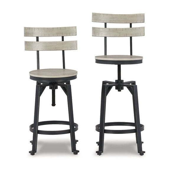 Signature Design by Ashley Furniture Karisslyn Swivel Barstool, Set of 2, Whitewash