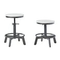 thumbnail image 1 of Signature Design by Ashley Torjin Adjustable Counter Height Bar Stools Set of 2, Vintage White Backless Swivel Stools with Metal Base, 1 of 7