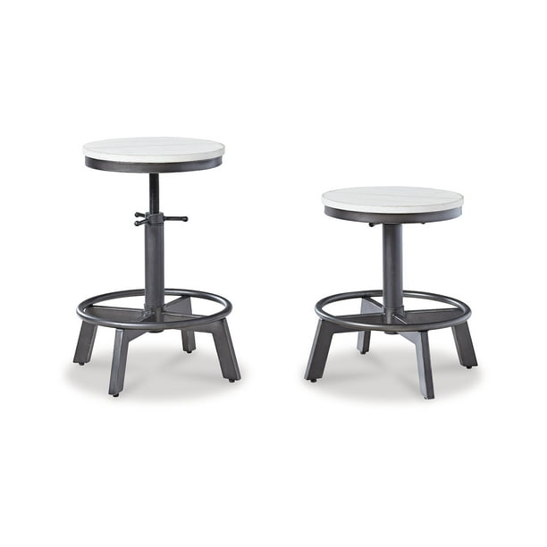 Signature Design by Ashley Furniture Torjin Swivel Barstool Set of 2 Vintage White